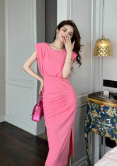 Ruffled Sleeveless Asymmetrical Hem Dress